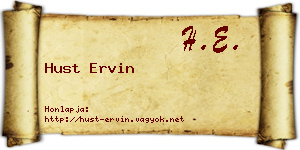 Hust Ervin névjegykártya