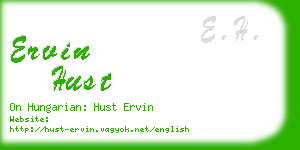 ervin hust business card
